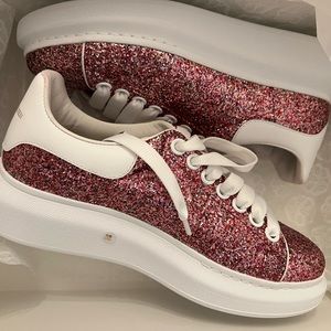 Alexander McQueen pink galaxy glitter oversized sneakers size 38